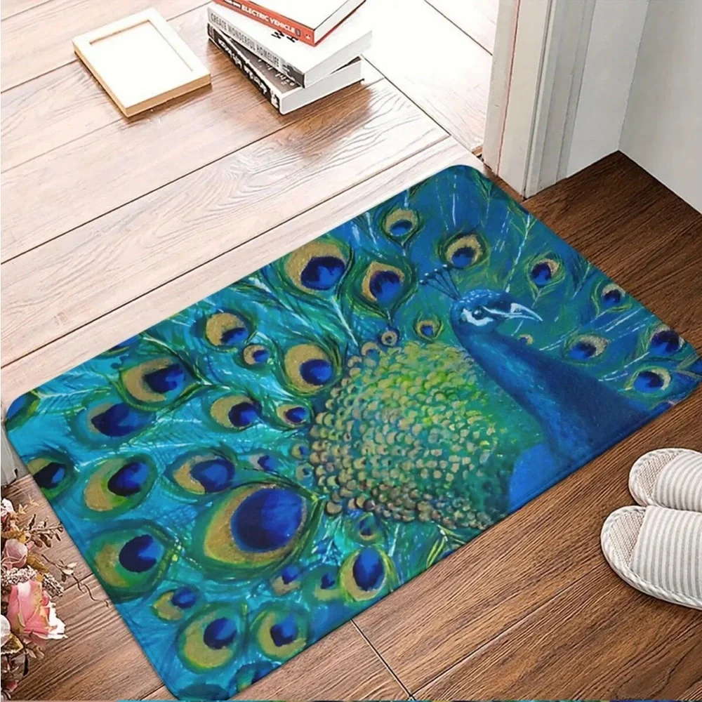 Boho Fan Tail Peacock Floor Mat